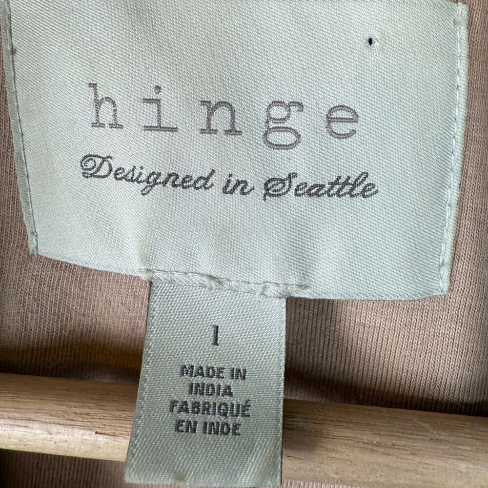 Hinge Real Leather Moto Jacket Beige Morn Size 1 - Picture 4 of 10